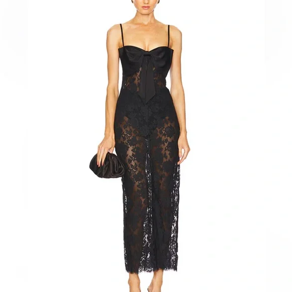NBD | Dresses | Nbd Black Lace Maxi Dress | Poshmark